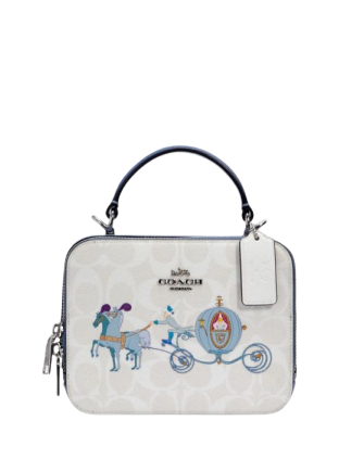 Coach Disney X Coach Box Crossbody In Signature Canvas With Cinderella