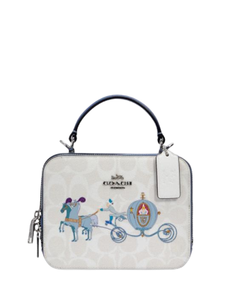 Disney x coach box crossbody in signature canvas with cinderella Clearance