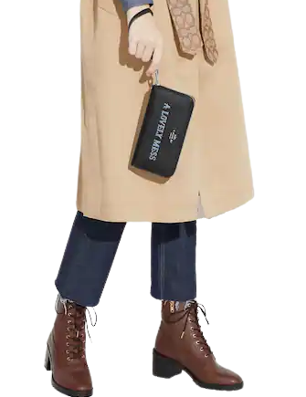 Coach Disney X Coach Long Zip Around Wallet With Signature Canvas Interior And A Lovely Mess Motif