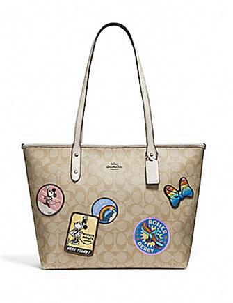 Coach Disney X Minnie Signature Patches City Zip Tote | Brixton Baker Coach Disney X Minnie Signature Patches City Zip Tote | Brixton Baker