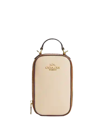 Coach phone crossbody in pebbled leather on sale