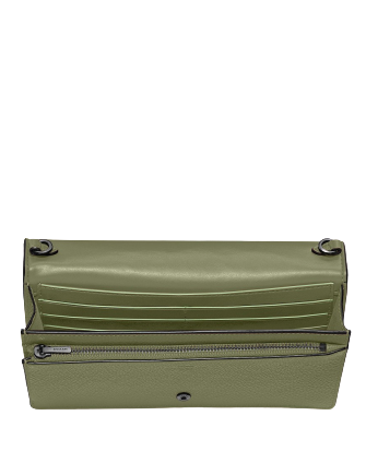 Foldover crossbody clutch in polished pebble leather discount