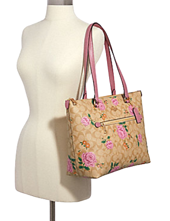 Coach Gallery Tote in Signature Canvas With Prairie Rose Print