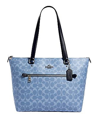 COACH Signature Coated Canvas and Leather Gallery Tote Women's Handbag