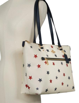 Coach Gallery Tote With Americana Star Print