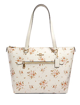 Coach Gallery Tote With Rose Bouquet Print