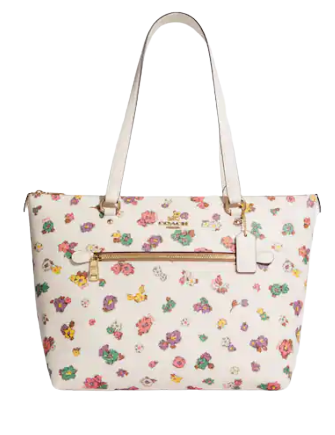 Gallery tote with discount dandelion floral print