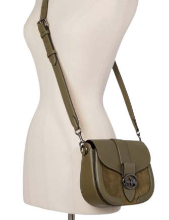 Leather and suede saddle bag outlet