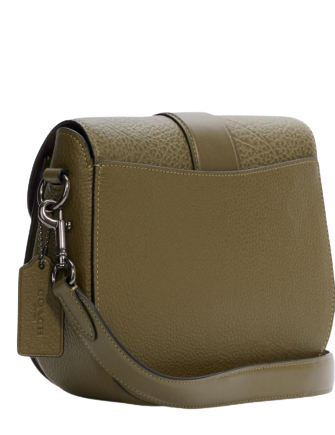 Leather and top suede saddle bag