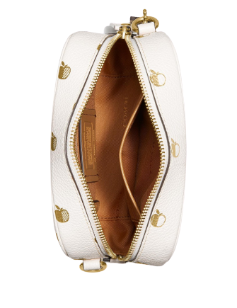 Coach Gold Foil Apple Print Leather Camera Bag 16