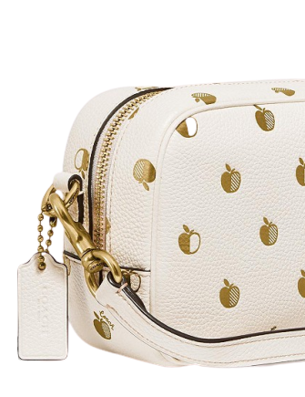 Coach Gold Foil Apple Print Leather Camera Bag 16