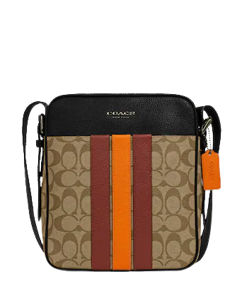 Coach Women's Hudson 21 Signature Varsity Stripe Crossbody Bag