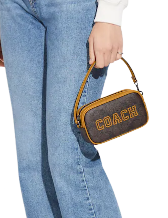 Coach Jamie Wristlet In Signature Canvas With Varsity Motif