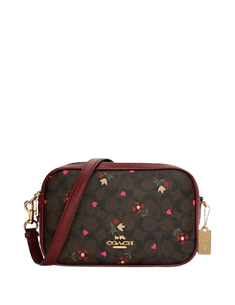 Coach+Jes+Crossbody+In+Signature+Canvas+With+Heart+Floral+Print+Women%27s+ Crossbody+Bag+-+Brown for sale online