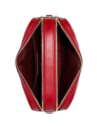 Coach red 2025 quilted camera bag