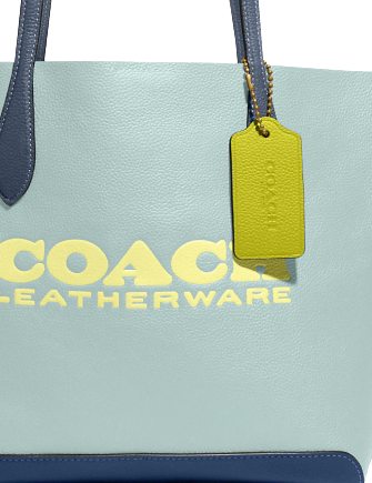 Coach Colorblock Leather Kia Logo Tote Bag - Black