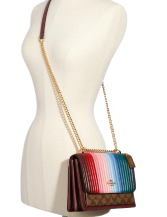Coach Klare Crossbody With Rainbow Linear Quilting Brixton Baker