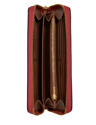 Coach Long Zip Around Wallet In Signature Canvas With Disco Patches