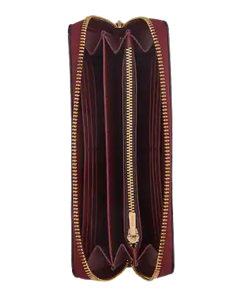 Coach Long Zip Around Wallet In Signature Canvas With Ornament Print