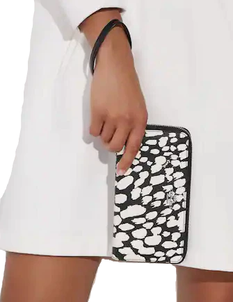 Coach Long Zip Around Wallet With Spotted Animal Print
