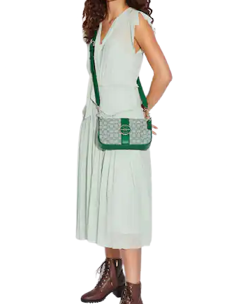 Coach Lonnie Baguette In Signature Jacquard