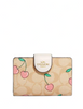 Coach Medium Corner Zip Wallet In Signature Canvas With Heart Cherry Print