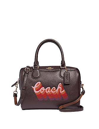 Coach F38996 Oxblood Neon Crossgrain Leather Mini Bennett Satchel Bag