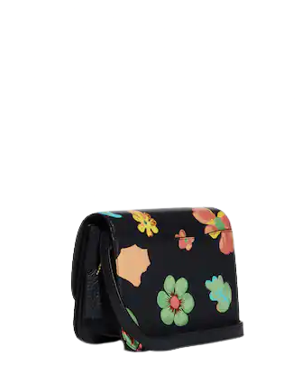 Coach black floral deals purse