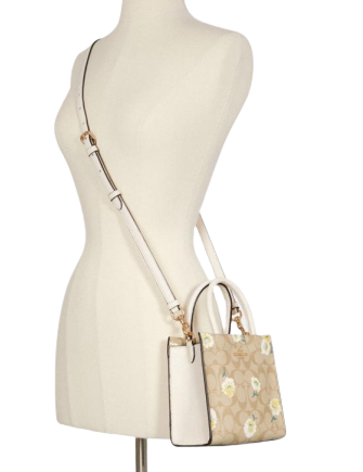 Coach Mini Cally Crossbody In Signature Canvas With Daisy Print