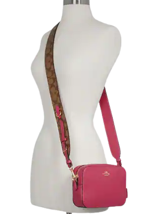 Coach Mini Camera Bag with Signature Coated Canvas Detail