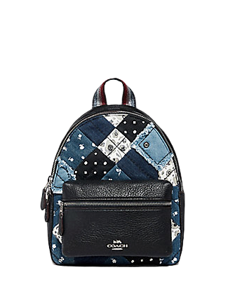 Coach Mini Charlie Backpack With Americana Patchwork Brixton Baker
