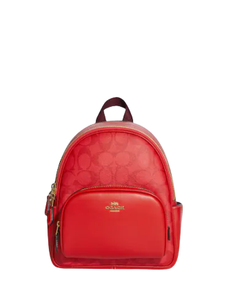 Coach Mini Court Backpack In Signature Canvas