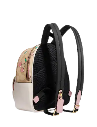 Coach Mini Court Backpack In Signature Canvas With Heart Cherry Coach Mini Court Backpack In Signature Canvas With Heart Cherry