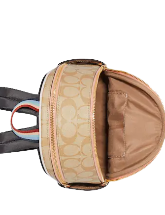 Coach Mini Court Backpack In Signature Canvas With Pear