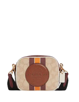 Coach Mini Dempsey Camera Bag In Signature Jacquard With Stripe Coach Mini Dempsey Camera Bag In Signature Jacquard With Stripe