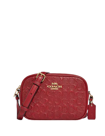Coach camera bag sales in signature leather