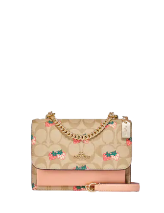 Coach Mini Klare Crossbody In Signature Canvas With Strawberry Print Brixton Baker