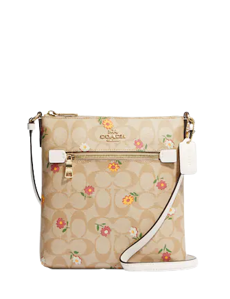 Coach Mini Rowan File Bag In Signature Canvas With Nostalgic Ditsy 