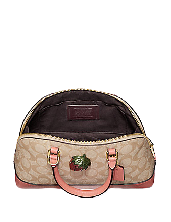 Coach Mini Sierra Satchel in Signature Canvas with Strawberry