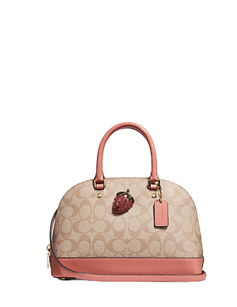 Coach Mini Sierra Satchel in Signature Canvas with Strawberry