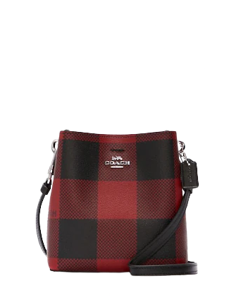 Coach buffalo plaid wristlet Clearance