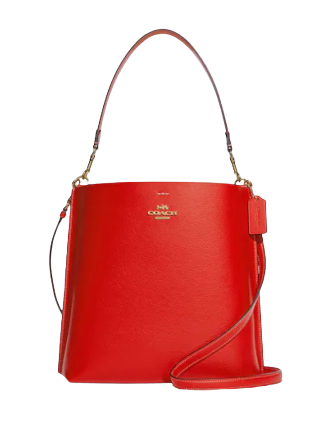 Coach red bucket best sale bag