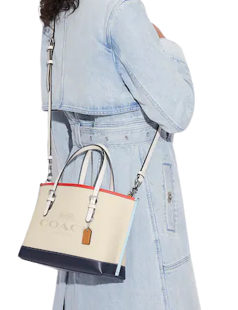 Coach mollie tote 25 in colorblock Clearance