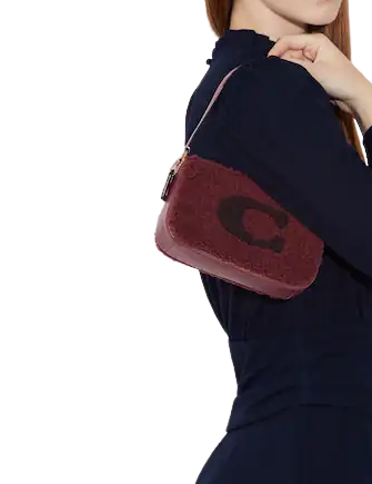 Coach Nolita 19 In Shearling With Coach Motif