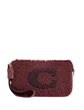 Coach Nolita 19 In Shearling With Coach Motif