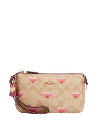 Coach Nolita 19 In Signature Canvas With Stripe Heart Print