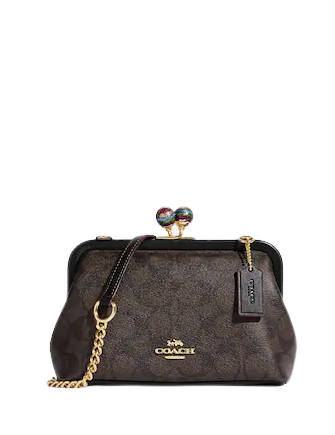 Coach Nora Kisslock Crossbody In Signature Canvas With Glitter Coach Nora Kisslock Crossbody In Signature Canvas With Glitter