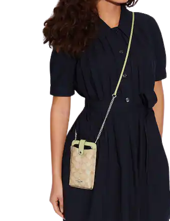 Coach North South Phone Crossbody In Signature Canvas Brixton Baker