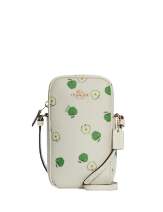 Coach North South Zip Crossbody With Apple Print Brixton Baker