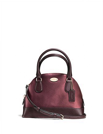 Coach Metallic Crossgrain Mini Cora Dome Satchel